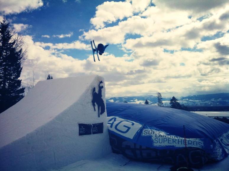 A jump onto a US Airbag at Jackson Hole Mountain Resort. Photo Credit: US Airbag.