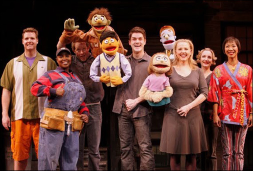 The cast of Avenue Q. Photo by: Carol Rosegg